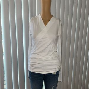 White Sundance V-Neck Long Sleeve